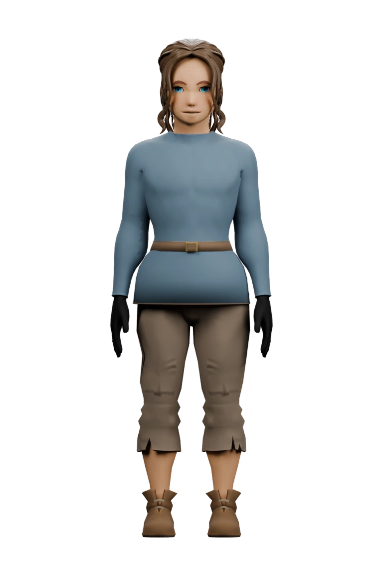 Portrait de Mila, héros de Class Odyssey, dans sa tenue de base.